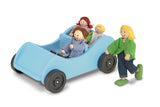 Melissa & Doug Road Trip Wooden Toy Car and 4 Poseable Dolls (4-5 inches each)