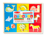 Melissa & Doug Wooden Stencil Set With 27 Themed Stencils and 4 Pencils