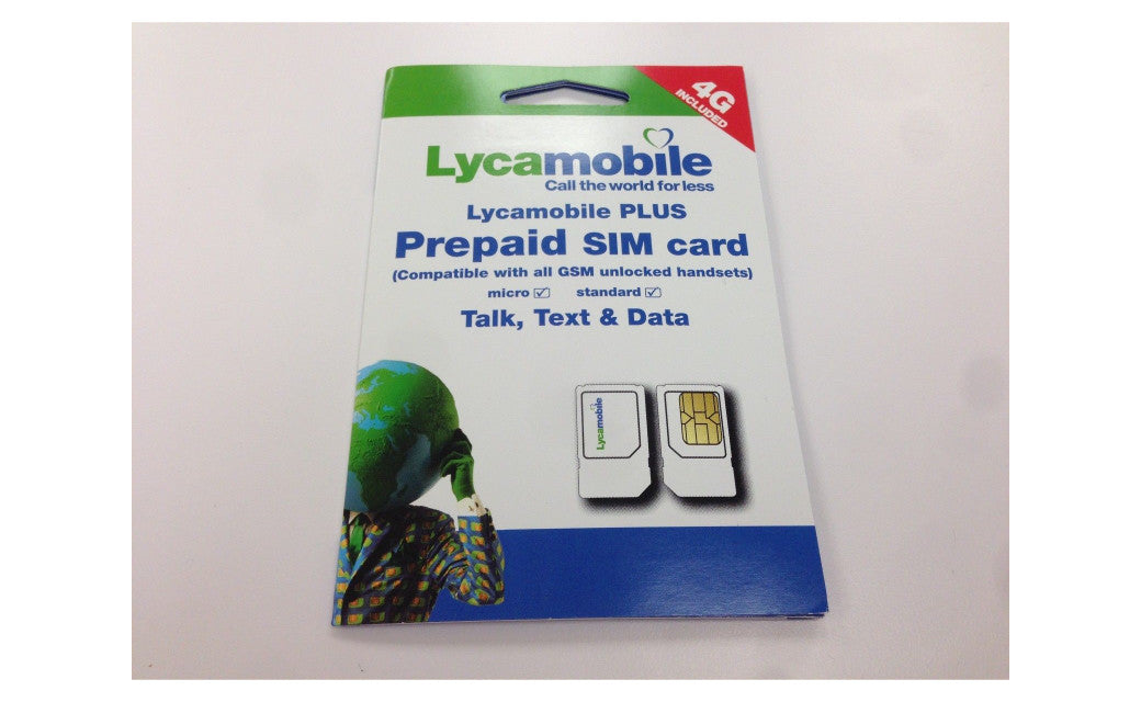 Lycamobile Triple Cut 4G LTE All-in-one Proloaded $39/plan Sim Card w/ Free Stylus Pen