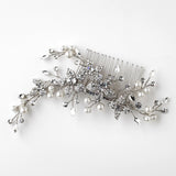 Rhinestone & Pearl Vintage Floral Vine Bridal Hair Comb 597