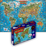 GeoToys Dino'S Children'S World Map – 500 Pc Jigsaw Puzzle