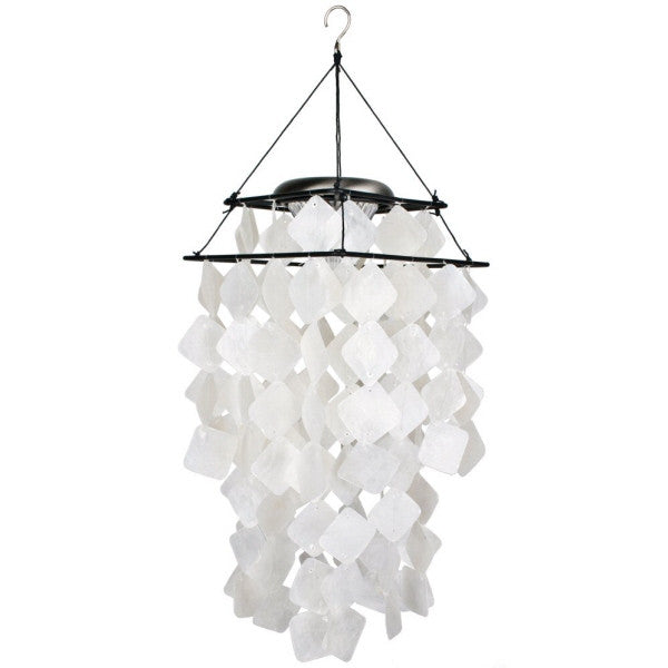 Woodstock Capiz Solar Chime - White Diamonds SCWD