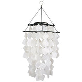 Capiz Solar Chime - White Diamonds