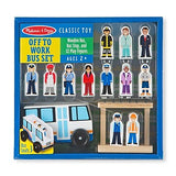 Melissa & Doug Wooden Off To Work Bus Play Set (14pc)