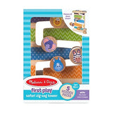 Melissa & Doug First Play Wooden Safari Zig-Zag Tower With 4 Rolling Pieces