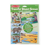Melissa & Doug Transfer Sticker Scenes Jungle and Savanna With 2 Scene Cards, 40 Rub-On Stickers