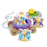 Melissa & Doug FIRST PLAY Wooden Spinning Carousel Pull Toy With Removable Play Pieces
