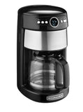 KitchenAid 12 Cup Glass Carafe Onyx Black Coffee Maker (KCM111OB) Closeout