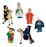 Melissa & Doug Castle Poseable Wooden Doll Set (8pc) for Castle and Dollhouse (3-4 inches each)