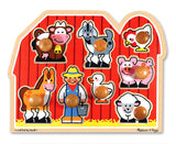 Melissa & Doug Farm Animals Jumbo Knob Wooden Puzzle 8pc