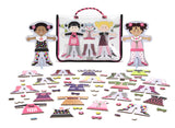 Melissa & Doug Tops and Tights Magnetic Dress-Up Wooden Doll Pretend Play Set (56+pc)