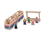 Melissa & Doug 'Whittle World' Wooden Train & Platform Toy Blue One Size