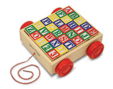 Melissa & Doug Classic ABC Wooden Block Cart Educational Toy With 30 Solid Wood Blocks