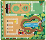 Melissa & Doug Round the Ranch Horse Activity Rug (39 x 36 inches) With 4 Play Horses and Folding Fence