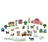 Melissa & Doug Wooden Farm & Tractor Play Set (33 pcs)