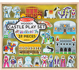 Melissa and Doug Wooden Castle and Kingdom Play Set with 32 Blocks