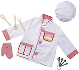 Melissa & Doug Chef Role Play Costume Dress -Up Set With Realistic Accessories, Adult Unisex, Size: One Size, Red/Gold/red