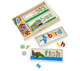 Melissa & Doug See & Spell Wooden Educational Toy With 8 Double-Sided Spelling Boards and 64 Letters