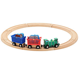 Melissa & Doug Zoo Animal Wooden Train Set (12+pc)