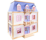 Melissa & Doug Modern Wooden Multi-Level Dollhouse With 19 pcs Furniture [White]