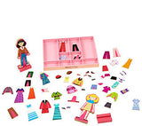 Melissa & Doug Abby and Emma Deluxe Magnetic Wooden Dress-Up Dolls Play Set (55+pc)