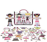 Melissa & Doug Tops and Tights Magnetic Dress-Up Wooden Doll Pretend Play Set (56+pc)