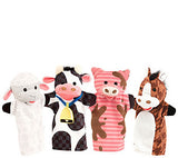 Melissa & Doug Farm Friends Hand Puppets (Set of 4) - Cow, Horse, Sheep, and Pig