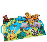Melissa & Doug Take-Along Folding Wild Safari Play Mat (19.25 x 14.5 inches) With 9 Animals
