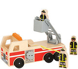 Melissa & Doug Wooden Fire Truck With 3 Firefighter Play Figures