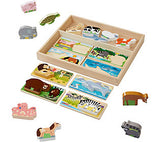 Melissa & Doug Wooden Animal Picture Puzzle Boards With Chunky Wooden Animal Play Pieces (24 pcs)