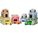 Melissa and Doug Nesting and Sorting Garages and Cars 14-Piece Play Set