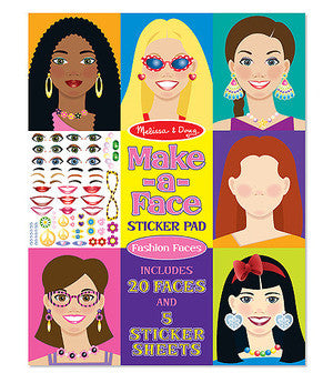 Melissa & Doug Make-a-Face Fashion Faces Sticker Pad