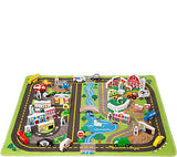 Melissa & Doug Deluxe Activity Road Rug Play Set with 49pc Wooden Vehicles and Play