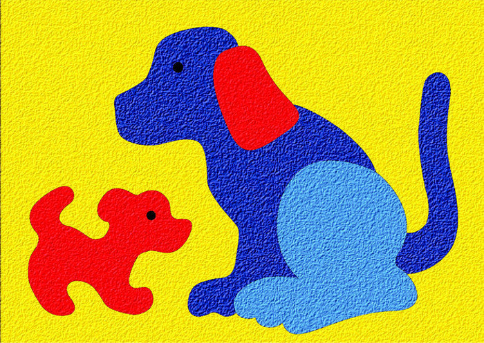 Lauri® Crepe Rubber Puzzle Dog & Puppy 1960