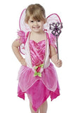 Melissa & Doug Flower Fairy Role Play Costume Set (3 pcs) - Pink Dress, Wings, Wand