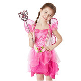 Melissa & Doug Flower Fairy Role Play Costume Set (3 pcs) - Pink Dress, Wings, Wand