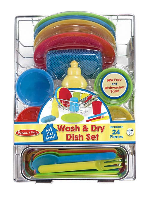 Melissa & Doug Let's Play House! Wash & Dry Dish Set 4282