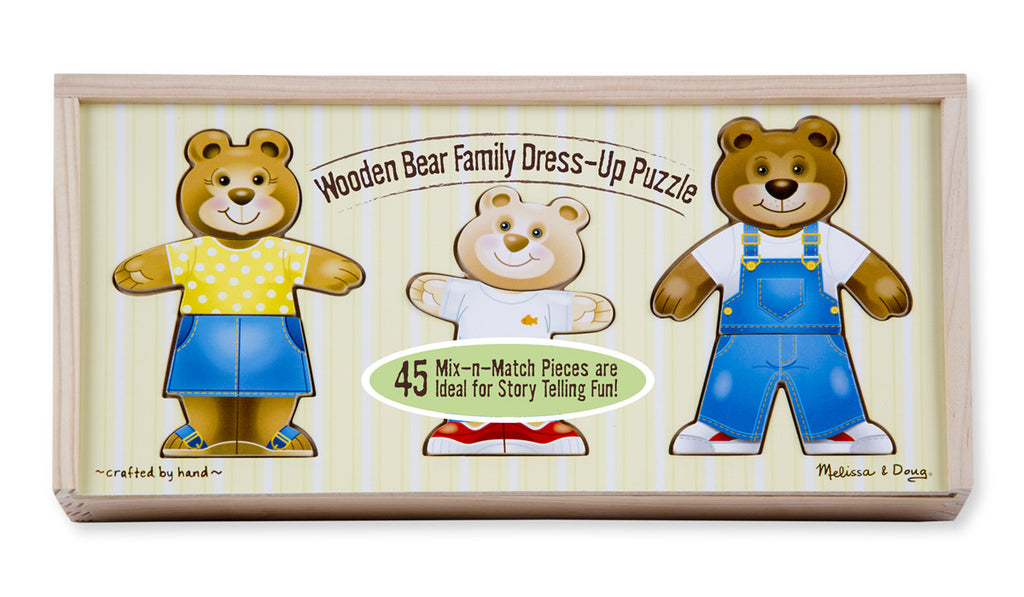 Melissa & Doug Wooden Bear Family Dress-Up Puzzle