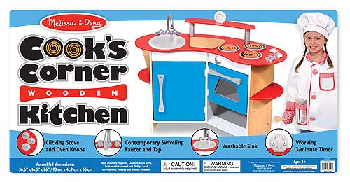 Melissa & Doug Cook's Corner Wooden Kitchen