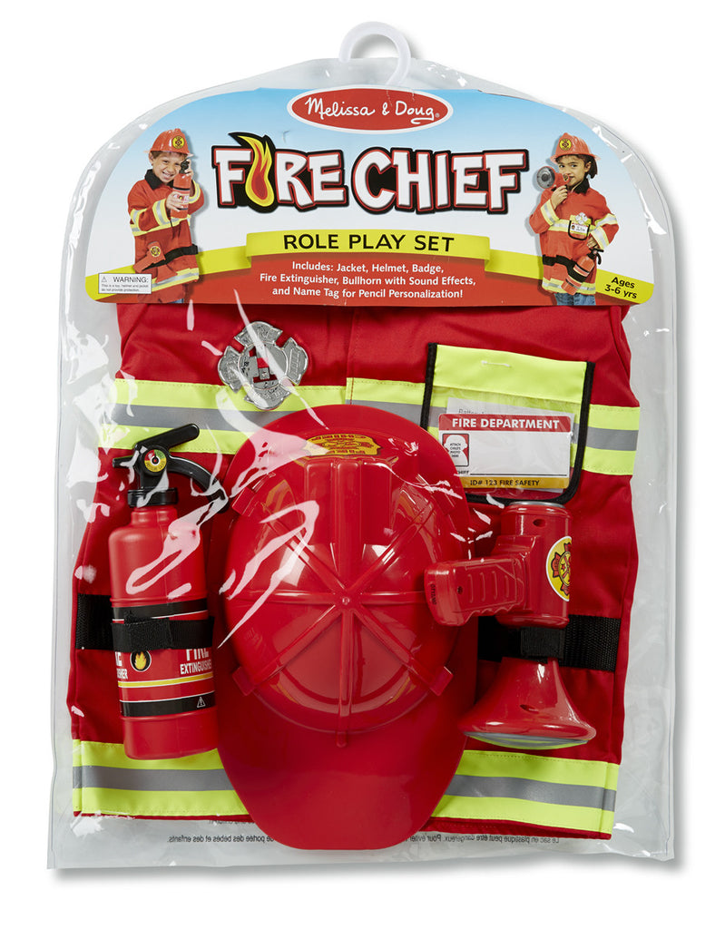 Melissa & Doug Fire Chief Role Play Costume Set 4834