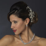 Rhinestone & Pearl Floral Vine Bridal Hair Comb 590