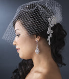 Stunning Antique Silver Aurora Borealis Flower Bridal Comb 2146