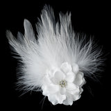 Petite Flower Feather Fascinator Bridal Wedding Day Hair Clip 420