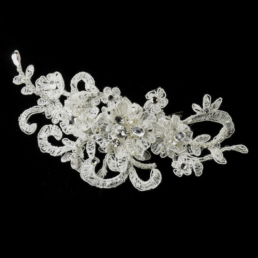 Rhinestone, Crystal & Lace Accent Clip 2718