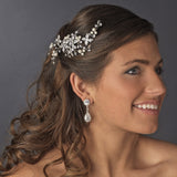 Rhinestone & Pearl Vintage Floral Vine Bridal Hair Comb 597
