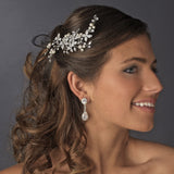 Rhinestone & Pearl Vintage Floral Vine Bridal Hair Comb 597
