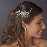 Rhinestone & Pearl Vintage Floral Vine Bridal Hair Comb 597
